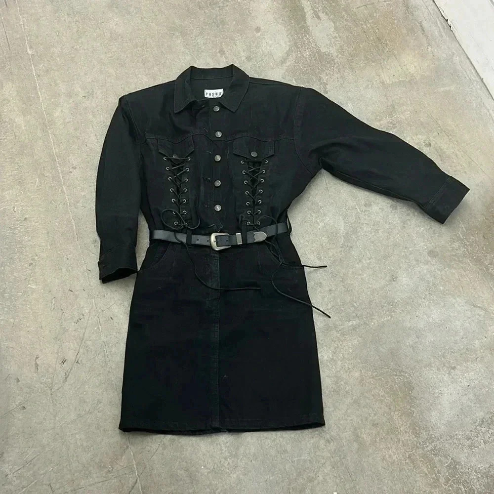 Vintage western lace up dress